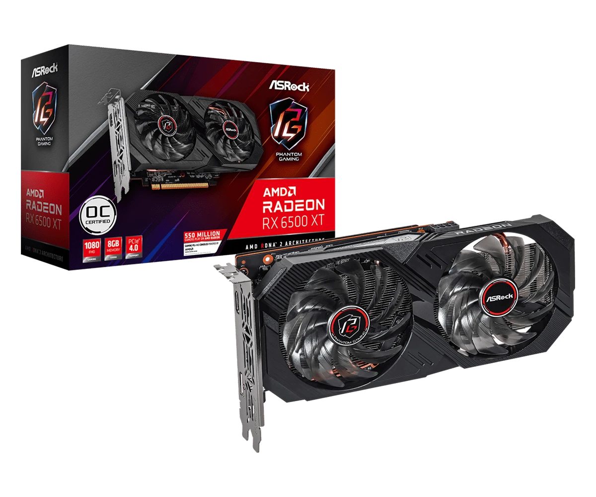 ASRock AMD Radeon RX 6500 XT Phantom Gaming 8GB OC